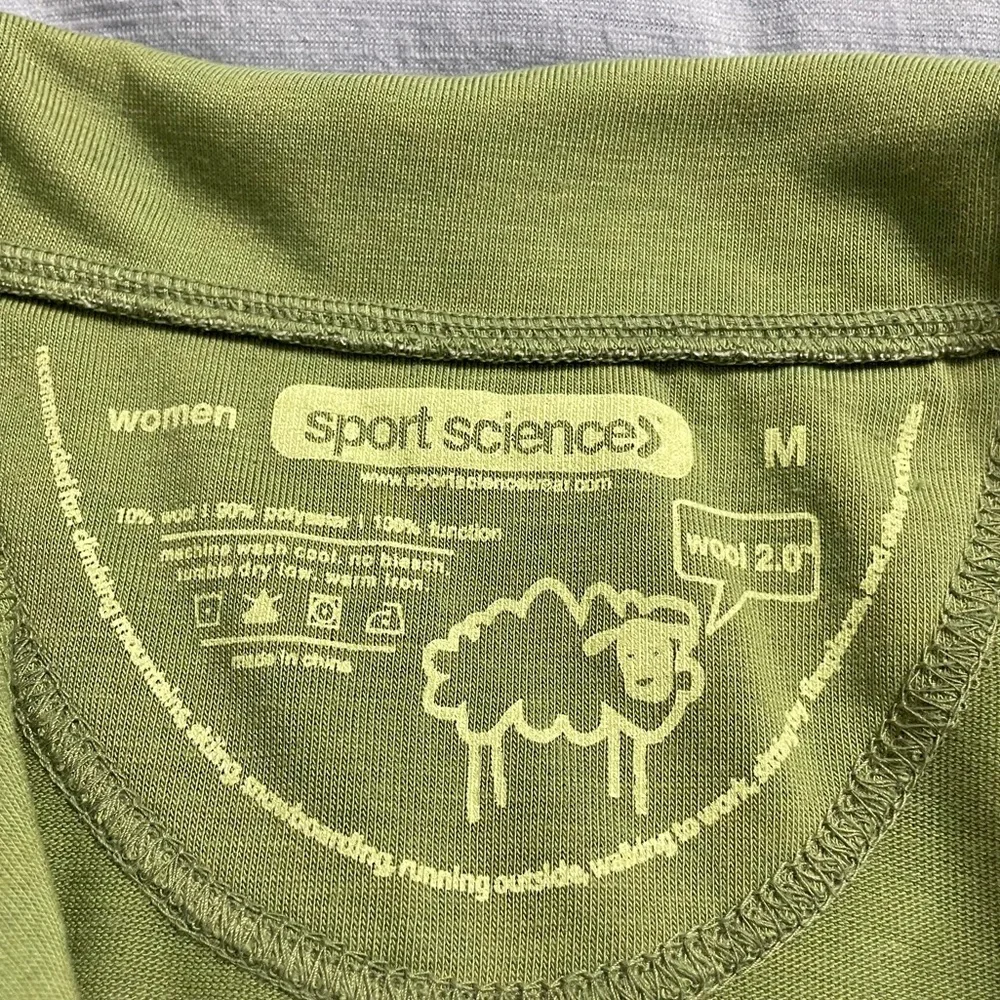 Sport Science wool 2.0 base-layer top pullover half zip green outdoor thumbholes - Picture 9 of 9